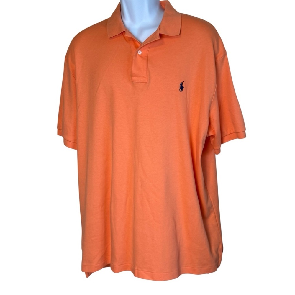 Polo Ralph Lauren Men’s Short Sleeve Polo Shirt XL  Orange Classic‎ Fit Preppy